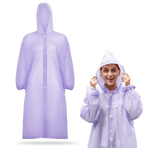 PALAY® 2PCS Rain coat for Men Waterproof Hooded Poncho Raincoat Jacket for Men Women EVA Reusable& Packable Waterproof Outdoor Rainy Day Free Size (Purple) PALAY® 2PCS Rain coat for Men Waterproof Hooded Poncho Raincoat Jacket for Men Women EVA Reusable& Packable Waterproof Outdoor Rainy Day Free Size (Purple)